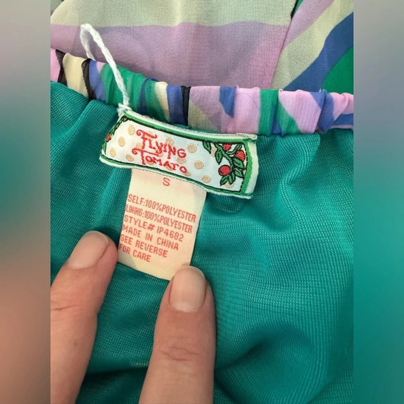 Flying Tomato Sheer Funky Retro Printed Wide Leg Palazzo Pants Size Small - Picture 11 of 11